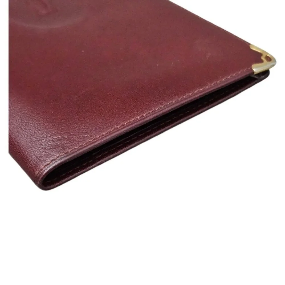 Cartier Must Les De Cartier Bi-fold Bordeaux Leather Vintage Long Wallet